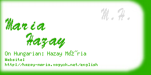 maria hazay business card